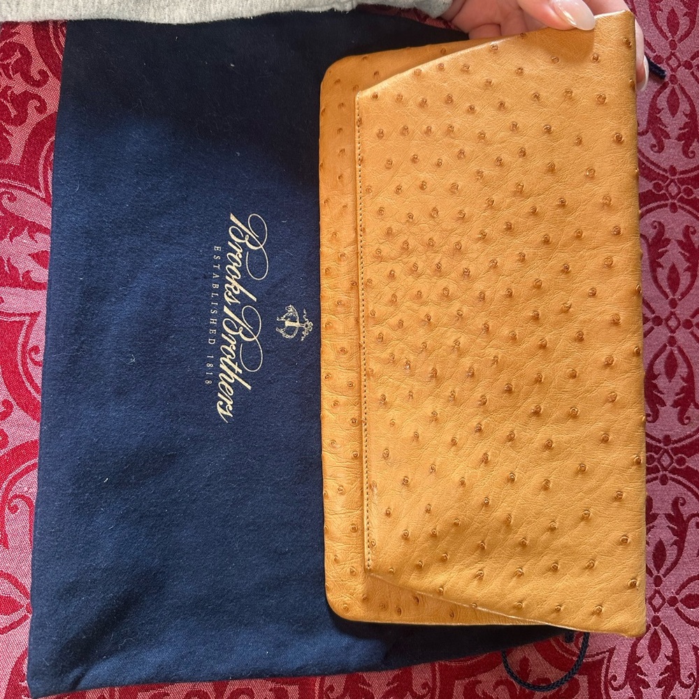 Brooks Brothers Ostrich Leather Clutch